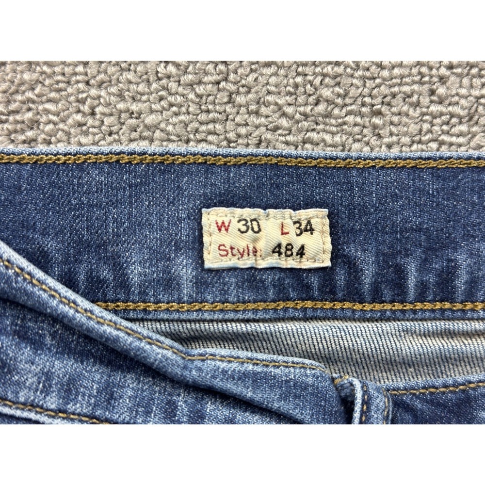 J.Crew 484 Jeans Men 30x34 Blue Slim Tapered Denim Cotton Blend Stretch 5-Pocket - Picture 4 of 14